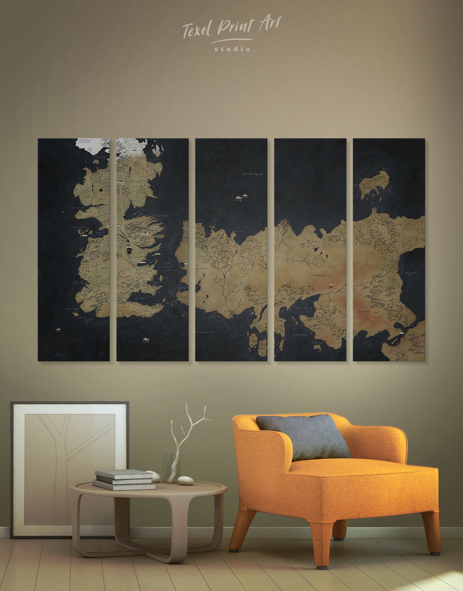 Game of Thrones Map Canvas Westeros Map Canvas Game of Thrones - Etsy UK