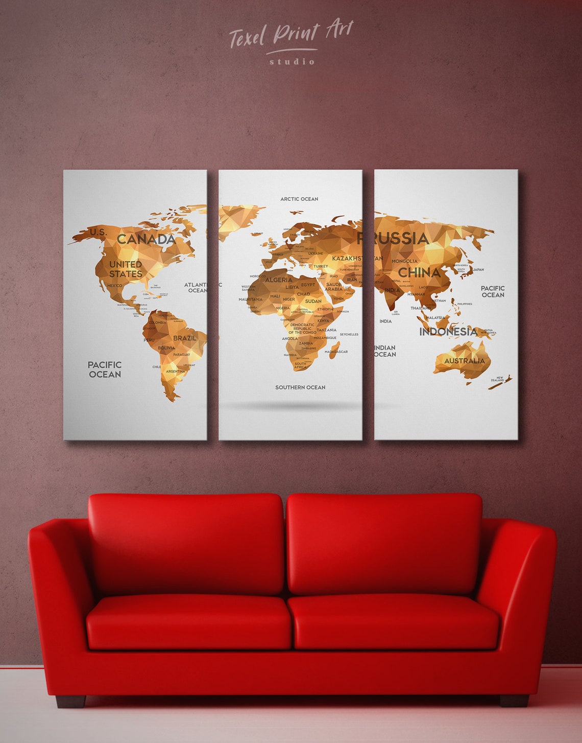Gold World Map Wall Art Large Gold World Map Print Gold Wall Etsy