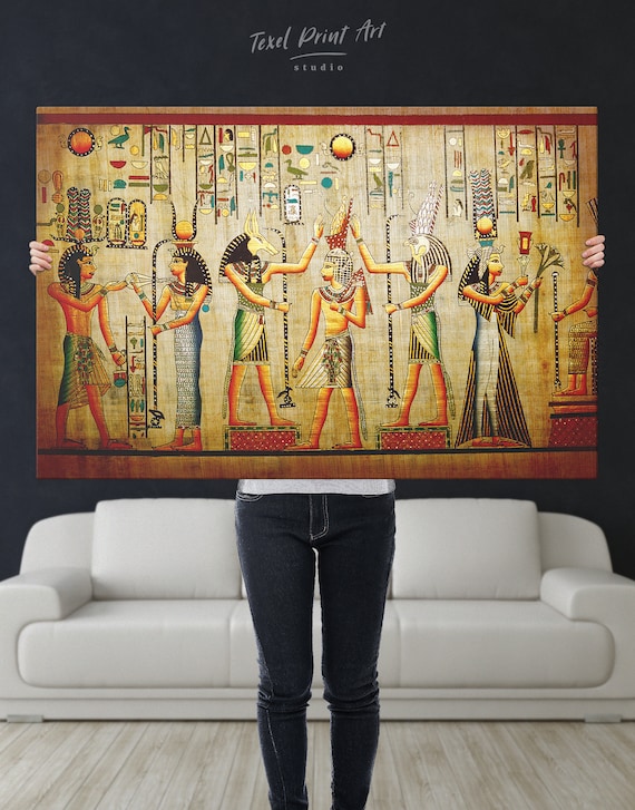 African Art Egyptian Wall Art Egyptian Living Room Wall Gold Wall Art Egypt 3 Pieces Wall Art Ancient God 4 Panels Decor Set Of 5 Prints