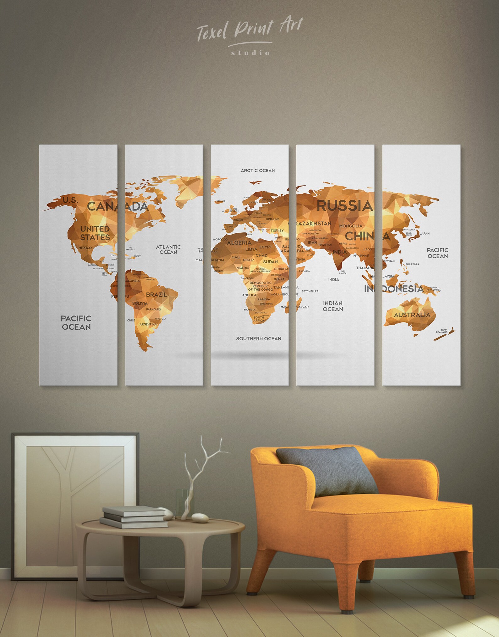 Gold World Map Wall Art Large Gold World Map Print Gold Wall Etsy