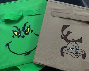 The Grinch and Max Fabric Storage Cubes