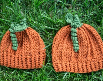 Pumpkin CrochetHat Toddler Newborn Baby Child Fall