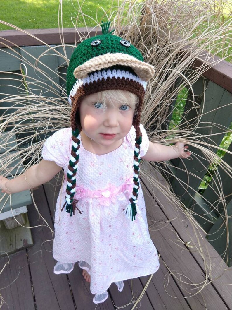 trapper child baby Mallard duck crochet hat winter infant newborn toddler