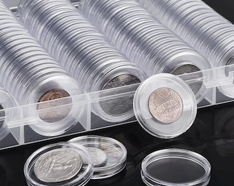 30mm Clear Round Plastic Coin Holder/ Game Token Case