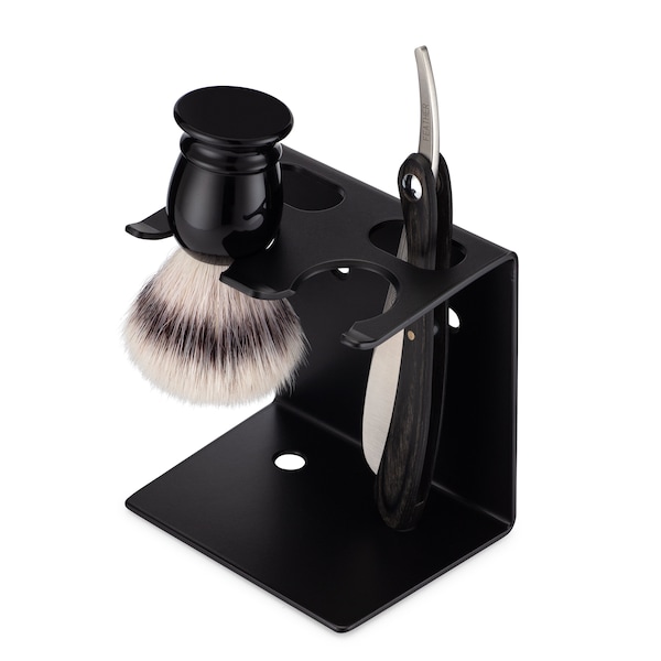 Workshop Seconds in Discontinued black Color may have defects such as scratches chips or marks Dual Brush & Razor Stand