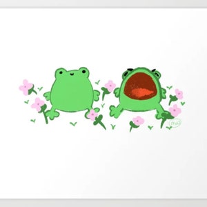 Frog Emotions Postcard Digital Print