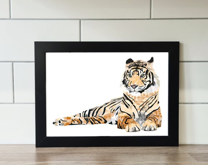 Tiger Print, Tiger, A6 Print, A5 Print, A4 Print, A3 Print, Wall Art, Wall Print, Illustration, Art Print by Rachel Gwen May