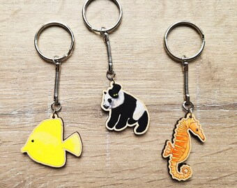 Wooden Animal Charms, Animal Keyings