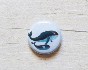 Whale 1 inch Button Badge: Professionally Made Pin