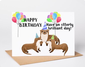 Otter Birthday Card