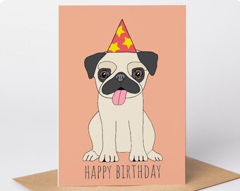 Pug Birthday card
