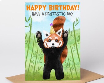 Red Panda Birthday Card