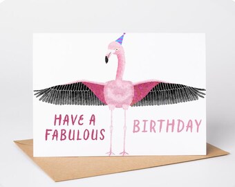 Flamingo Birthday Card