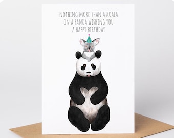 Panda And Koala Birthday Card