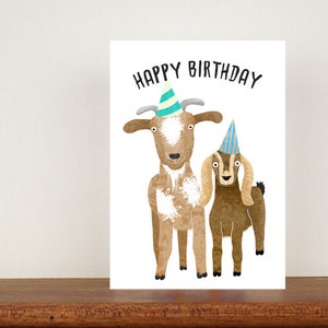 Goat Happy Birthday Card, Birthday Cards, A6 Card, Cute Cards, Greetings Cards For Birthdays, Birthday 42