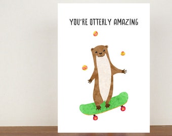 You're Otterly Amazing Card, A6 Card, Congratulations Card, Congrats Card, Good Luck Card, Congratulations And Good Luck 52