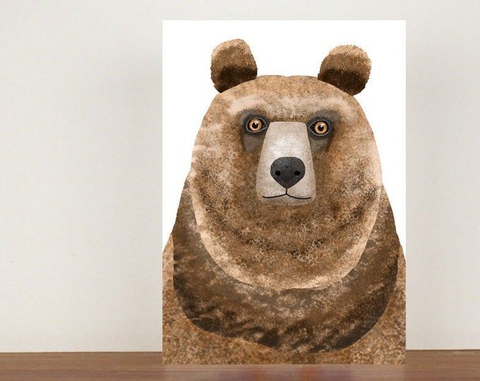 Grizzly Bear Greeting Card, Greetings Cards, A6 Card, Cute Cards, Cards 1