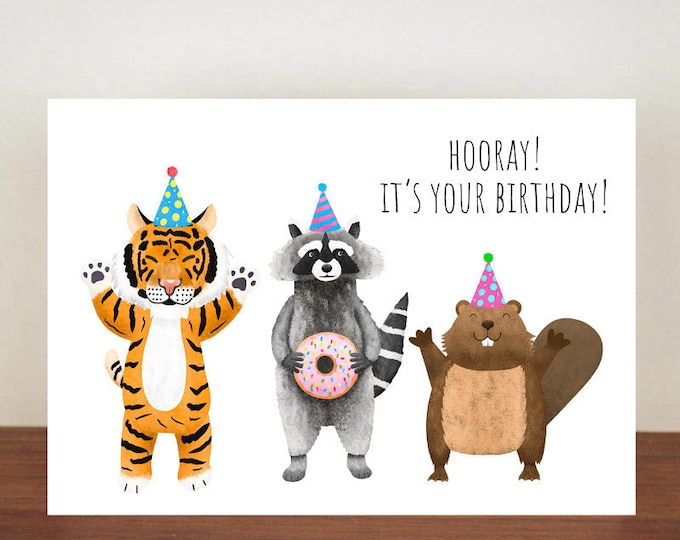 Hooray! Its Your Birthday Card, Birthday Cards, A6 Card, Cute Cards, Greetings Cards For Birthdays, Birthday 89