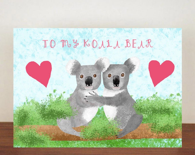 To My Koala Bear Anniversary Card, cards, Greeting Cards, Love, Valentines Card, Koala card, Happy Valentines Day, Love Card, Anniversary