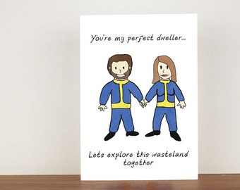 You're My Perfect Dweller Card, Anniversary Card, A6 Card, Cute Cards, Love Cards, Valentines Card, Greetings Card, Blank Cards, Love 60
