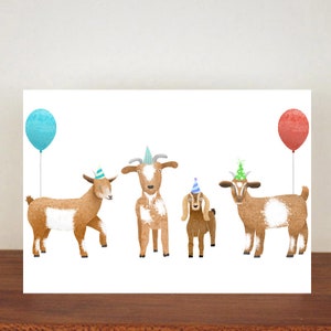 Carte d'anniversaire chèvre, cartes d'anniversaire, carte A6, jolies cartes, cartes de voeux pour anniversaires, 19 ans