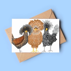 Polish Chicken Greetings Card, Cute Animal Greeting Card, Personalised Card