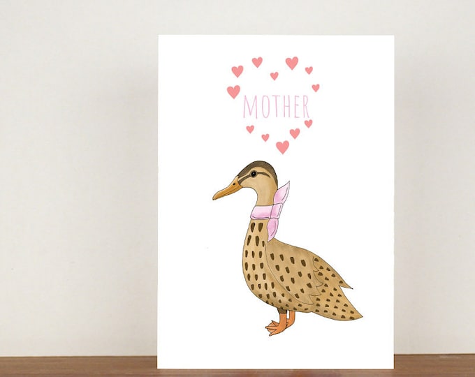 Mother Duck Card, Mothers Day Card, Mom Card, Duck Card