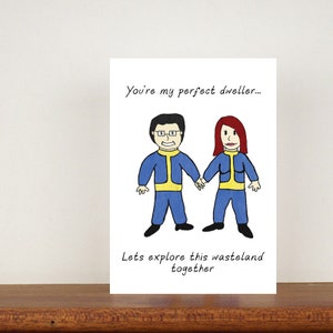 You're My Perfect Dweller Card, Anniversary Card, A6 Card, Cute Cards, Love Cards, Valentines Card, Greetings Card, Blank Cards, Love 60 Option 7