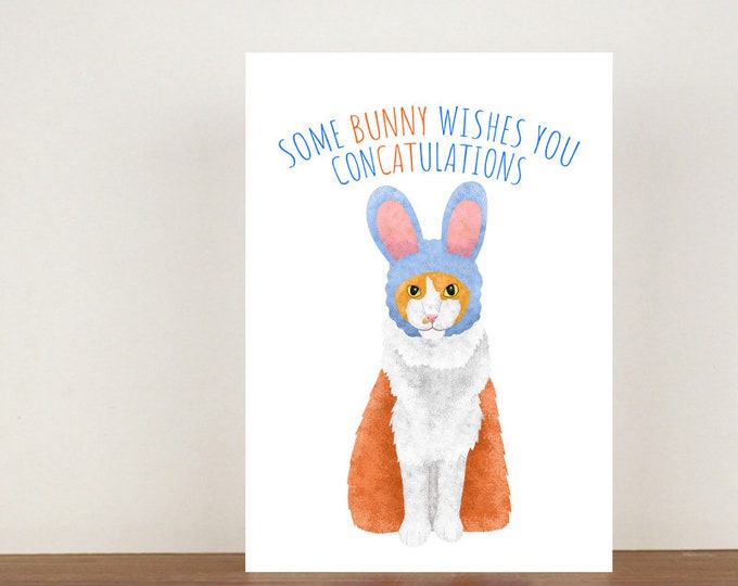 Some Bunny Wishes You Concatulations Card, A6 Card,  Congratulations Card, Congrats Card, Good Luck Card, Congratulations And Good Luck 1