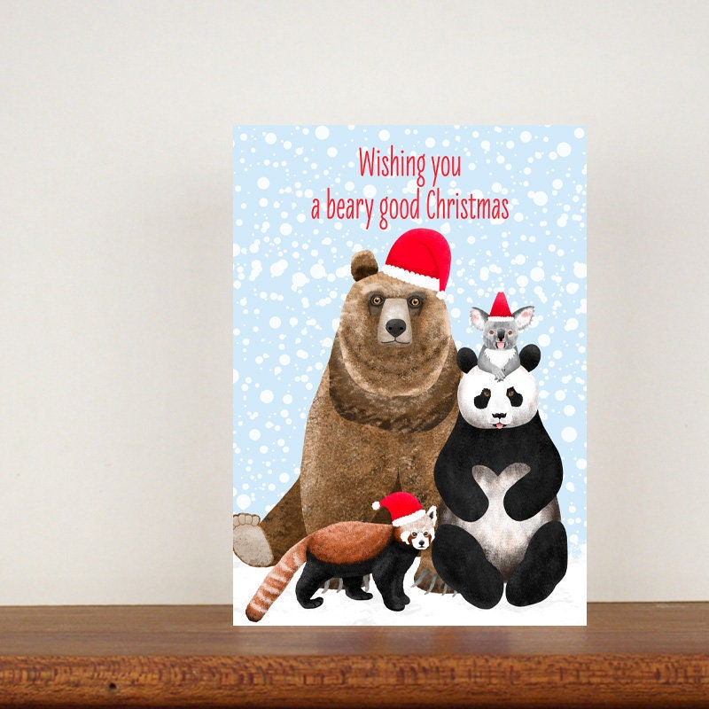 Bear christmas cards Clearance