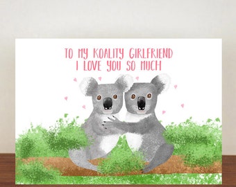 To My Koality Girlfriend I Love You So Much Card, Anniversary Card, A6 Card, Cute Cards, Love Cards, Valentine Card, Greetings Card, Love 38