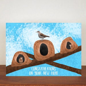 Félicitations pour votre nouvelle maison, carte de félicitations, carte d'animal, carte d'oiseau, carte de nouvelle maison, félicitations et bonne chance 61