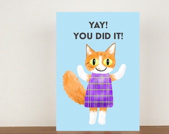 Yay! You Did It! Card, A6 Card, Congratulations Card, Congrats Card, Good Luck Card, Congratulations And Good Luck 49