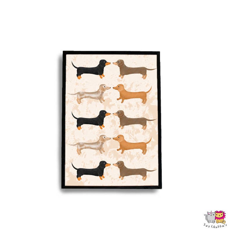 Dachshund Print Wall Art A4 A3 Decor Ilration Sausage Dog By Rachel Gwen May