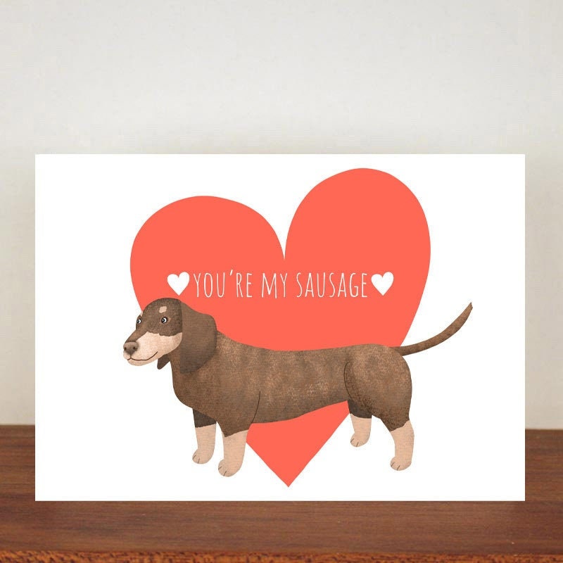 Daschund Sausage Dog Card I Love You