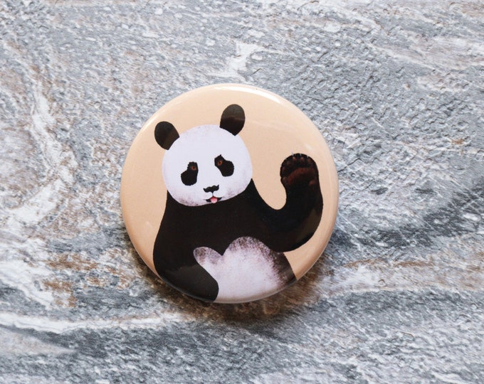Panda 38mm Button Badge, Pin Badge, Badge, Button Badge, Panda, Panda Pin badge, Panda Badge, Panda Button Badge