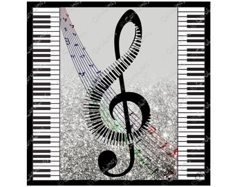 Greeting's Card Piano Clef