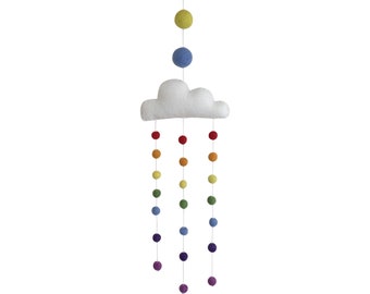 Rainbow Mobile / Rainbow Baby Nursery / Rainbow Decor / Felt Cloud Mobile / Rainbow Baby / Rainbow Wall Decor / Rainbow and Cloud / Rainbow