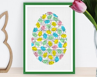 Easter Egg Cluster | PDF Cross Stitch Chart / Pattern