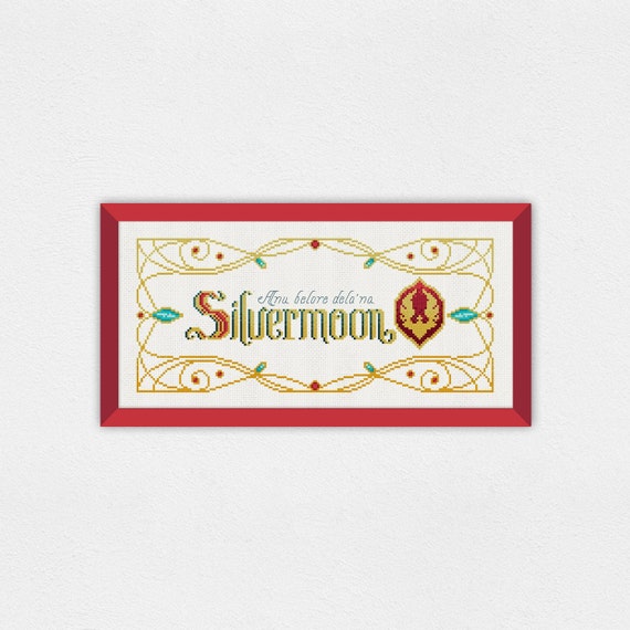 Silbermond Banner PDF Kreuzstichvorlage / Muster Digital Download.