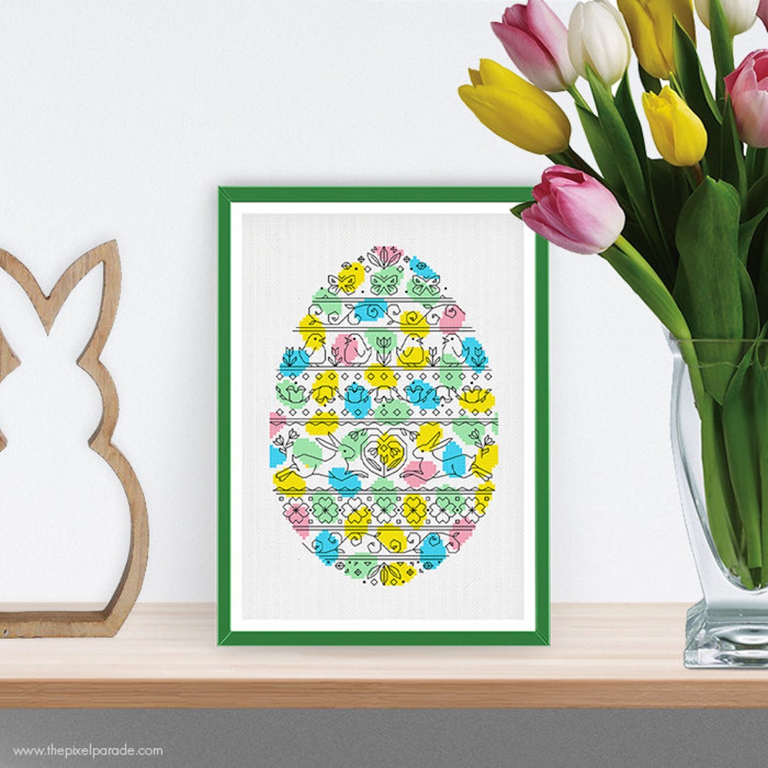 Easter Egg Cluster PDF Cross Stitch Chart / Pattern - Etsy