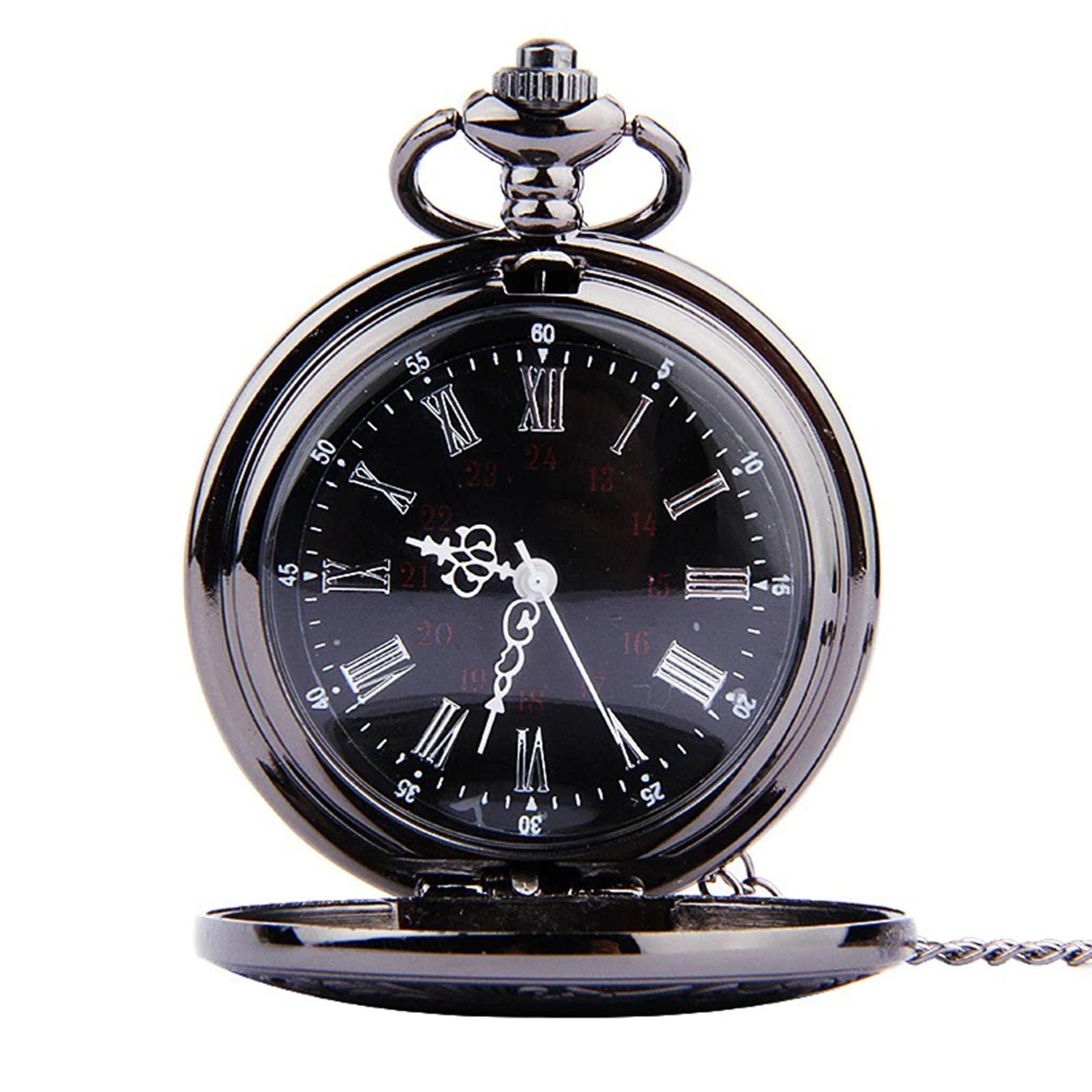 Waterproof Steel Vintage Men Pocket Watch Roman Numeral Quartz Etsy