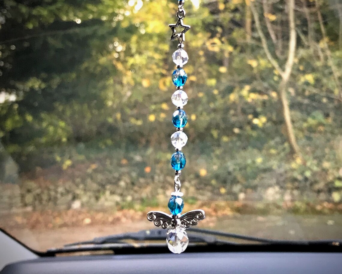 Angel Rear View Mirror Charm Guardian Angel Charm Sparkly Etsy