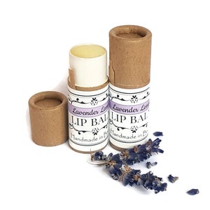 Organic Lavender Lemon Lip Balm - zero waste, herbal, natural, vegan or beeswax