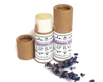 Organic Lavender Lemon Lip Balm - zero waste, herbal, natural, vegan or beeswax