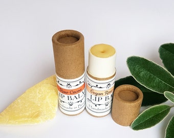 Organic Raw Cocoa Lip Balm, vegan / beeswax, 100% natural, handmade in Bristol, Plastic-Free, Zero Waste