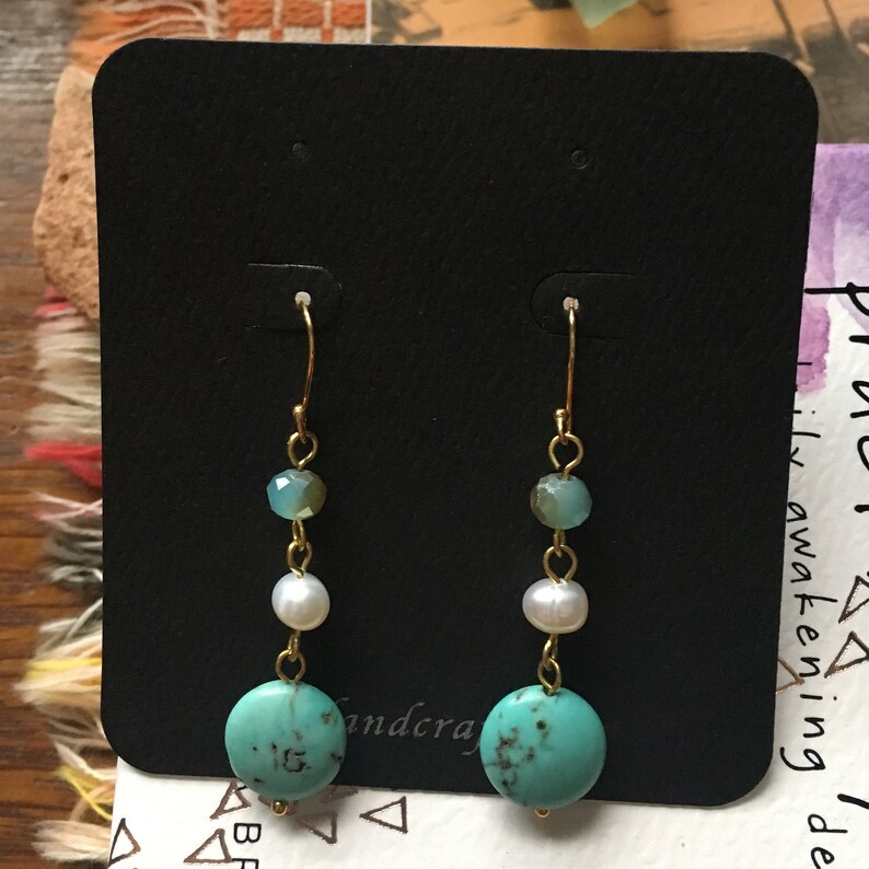 Turquoise /& Sterling Silver Earrings! One of a kind in each style
