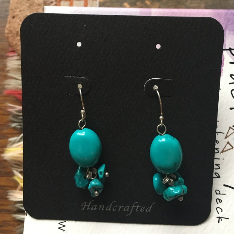 Turquoise /& Sterling Silver Earrings! One of a kind in each style