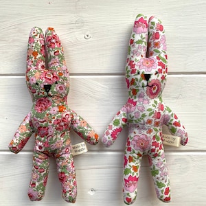 Two Liberty Print Lavender Sachets, Handmade Fabric Bunnies