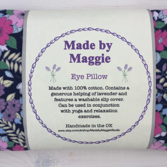 Lavender Eye Pillow with removable slip Washable slip cover Lavender Eye Pillow